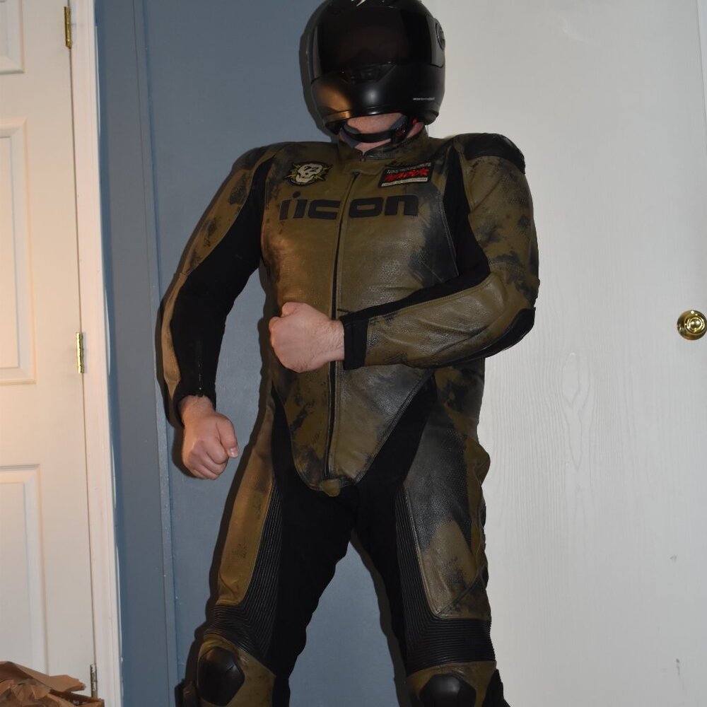 Icon Hypersport Battlescar leather motorcycle 🏍 suit size US 46/ EURO56 - Picture 5 of 16